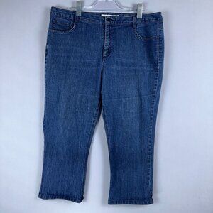Jones New York City Cuffed Capri Jeans Womens 18W Secret Slimming Features Blue
